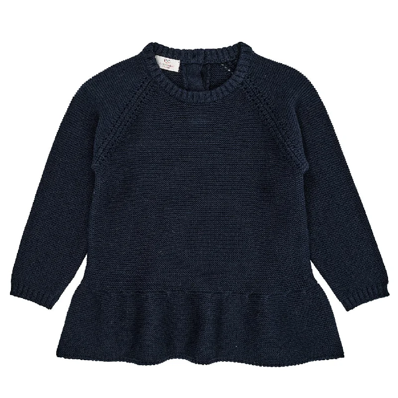 PulloverchicCOPENHAGEN COLORS Navy Knitted Pullover w. Frill