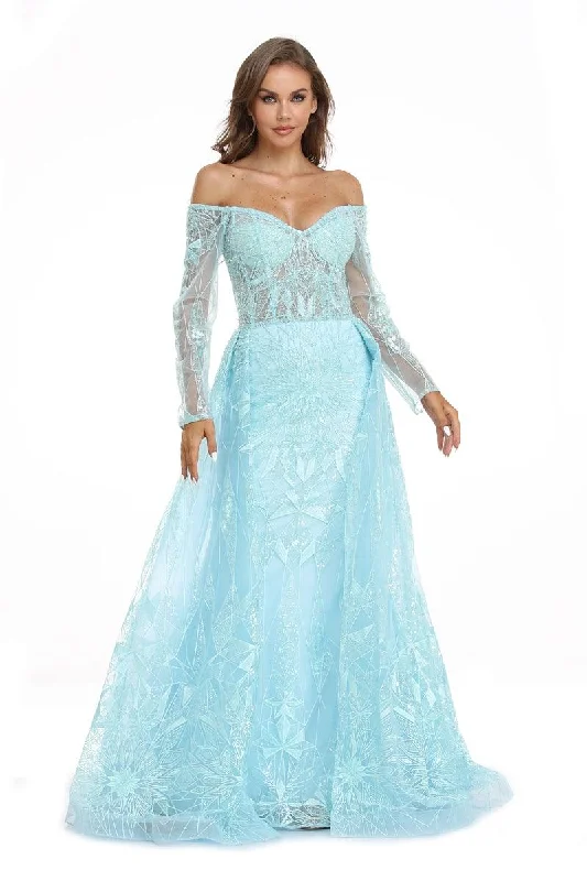 High Couture NR2239 Prom Long Off Shoulder Ball GownTightloop