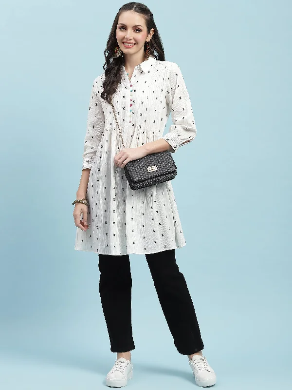 TunicTopRidgeWomen White A-line Tunic