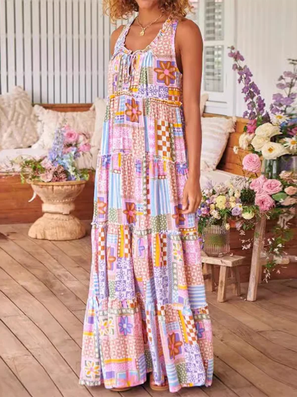 TunicTopJadeTunic Tank Maxi Dress with Geo Floral Print for Easy Days