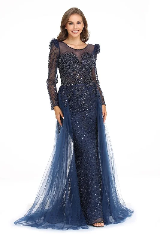 High Couture NR2240 Long Sleeve Formal Evening Prom GownTightknit