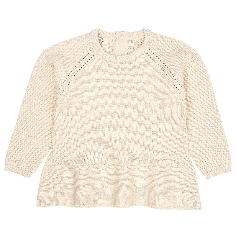 PullovertrendCOPENHAGEN COLORS Cream Knitted Pullover w. Frill