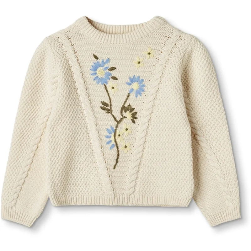 PulloverturtleneckFliink Sandshell Flower Embroidered Pullover