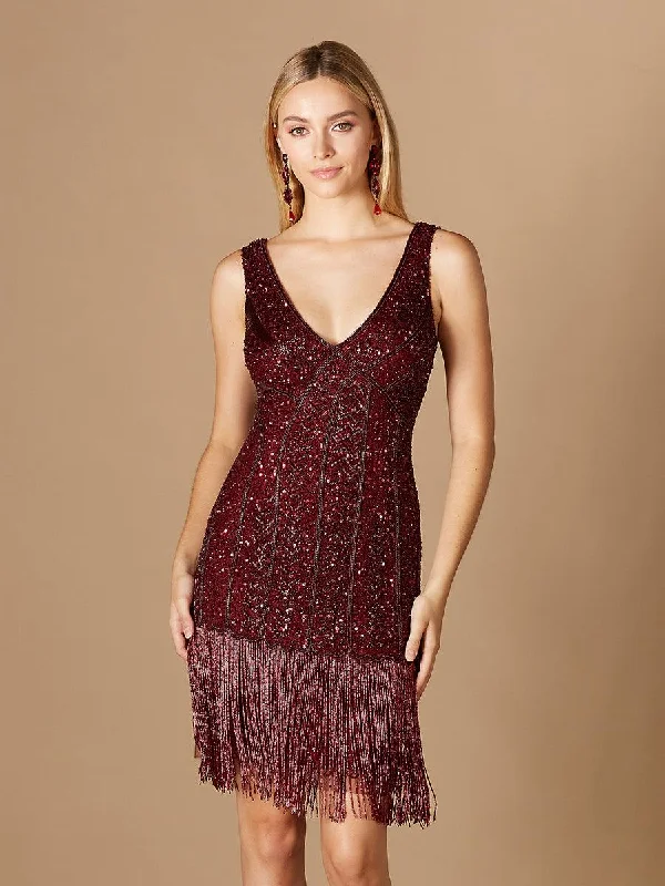 Lara Dresses 29361 Sleeveless Fringe Cocktail DressTightcompetition