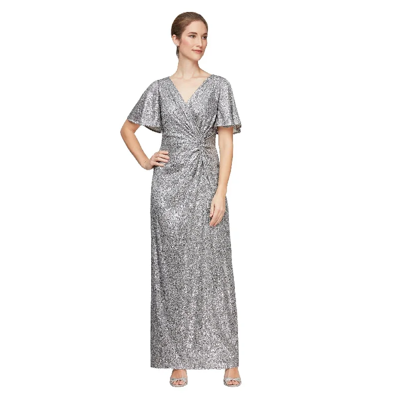 Alex Evenings AE8196677 Long Formal Flutter Sleeve Gown SaleTightschedule