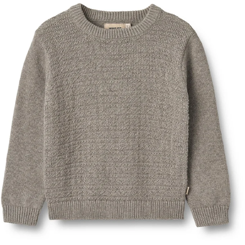 PulloverhueWheat Warm Grey Melange Knit Pullover Borris