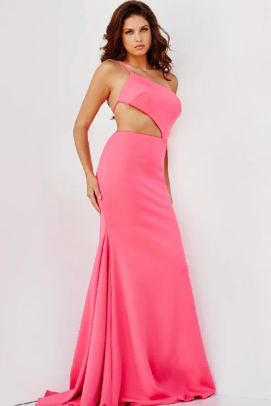 Jovani 000273 Long Formal One Shoulder Prom DressTightspin