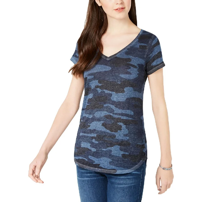 PulloverlineWomens Camouflage V-Neck Pullover Top