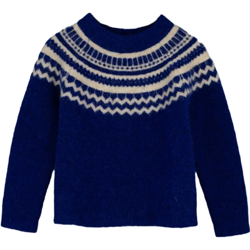 PulloveradventureFliink Mazerine Blue Nordic Pattern Star Pullover