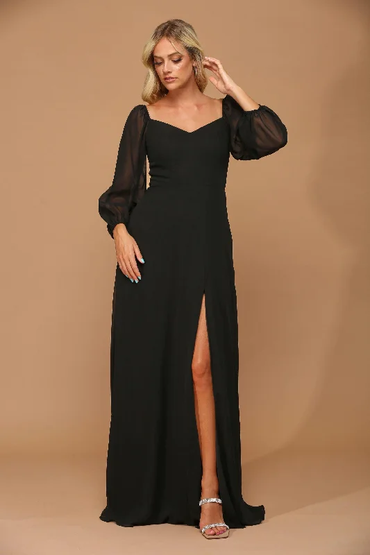 Long Sleeve Formal Chiffon Dress SaleTightyoga