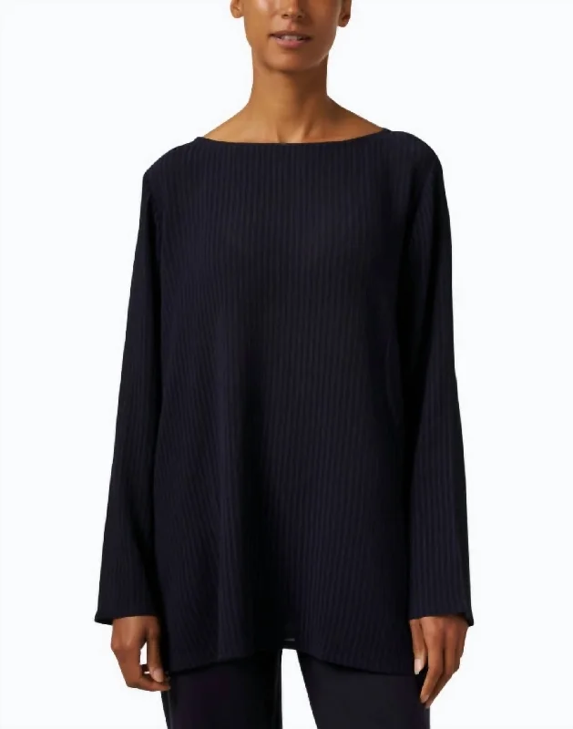 TunicTopRubyBateau Neck Tunic Top In Nocturne