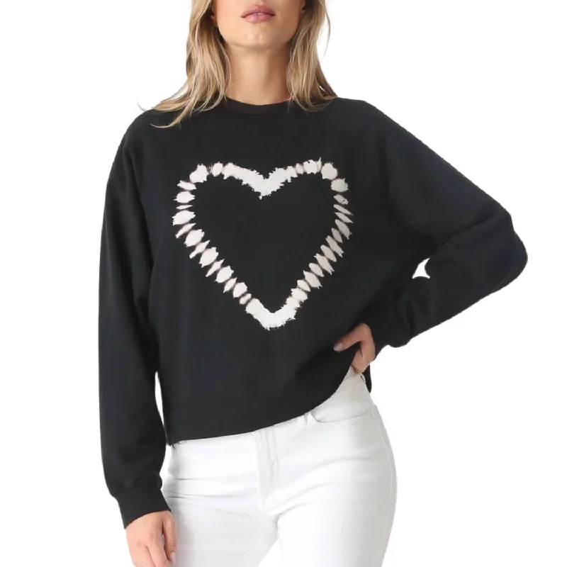 PulloveredgeRonan Heart Pullover Sweatshirt In Onyx/cloud Heart