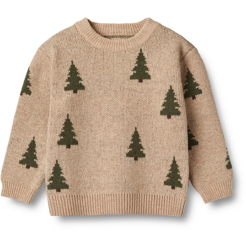 PullovercottonWheat Offwhite Jacquard Pullover Tree