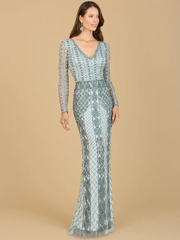 Lara Dresses 29365 Long Sleeve Beaded Evening GownTightstrategy