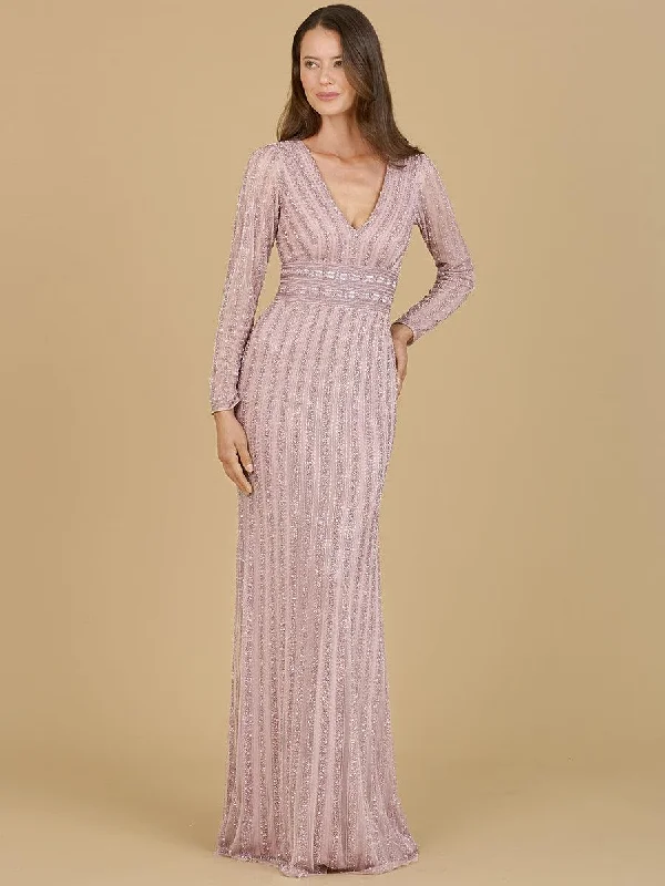 Lara Dresses 29203 Long Sleeve Beaded Evening GownTightexecution