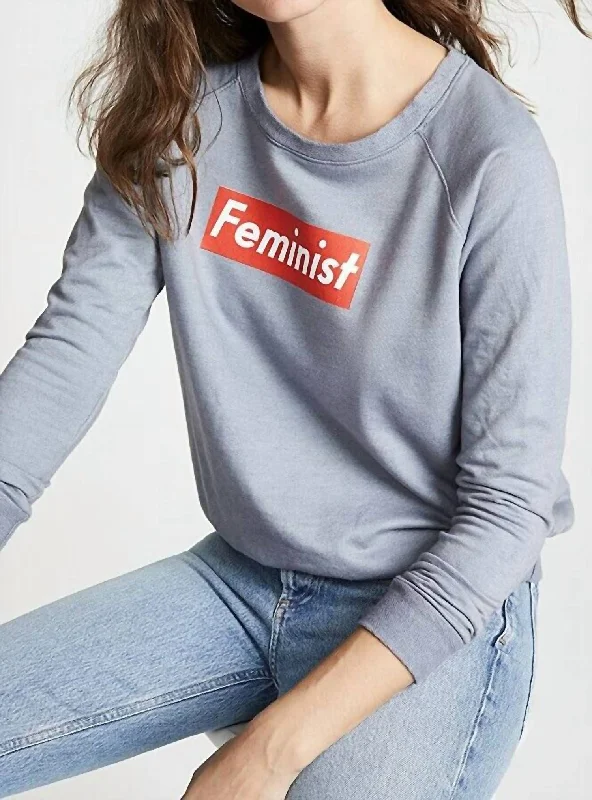 PullovervintageFemme Feminist Pullover Sweatshirt In Gray