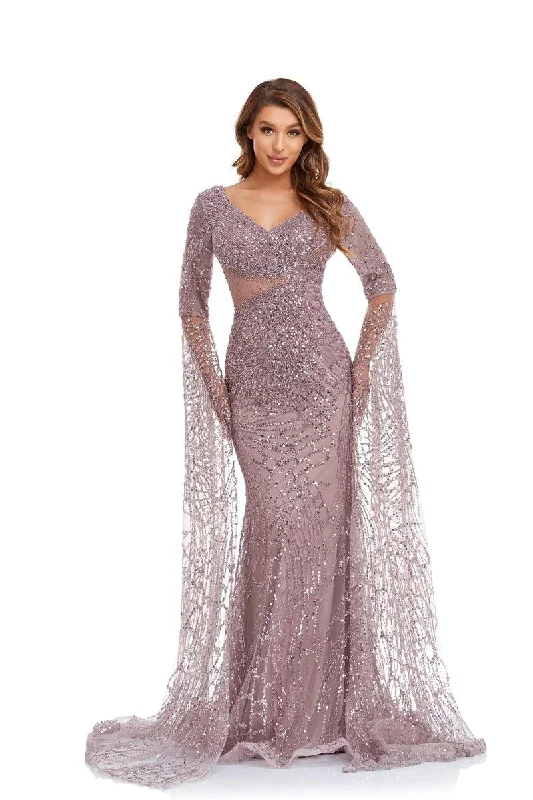 High Couture NR2252 Prom Long Sleeve Formal Beaded DressTightexecution