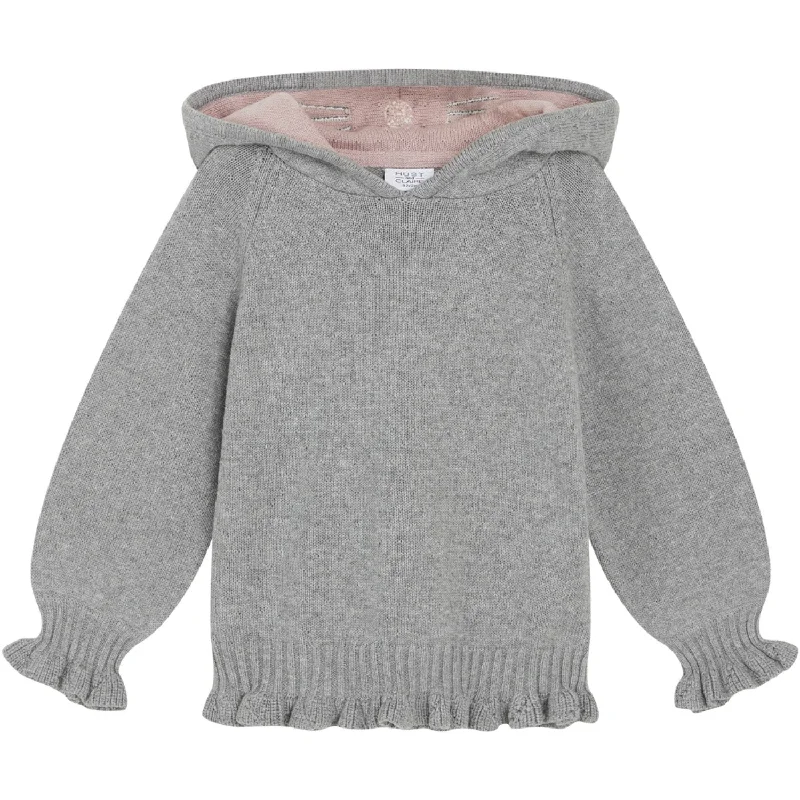 PulloverslimHust & Claire Light Grey Melange Mini Pinja Pullover