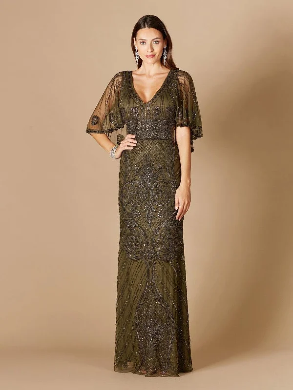 Lara Dresses 29356 Long Cape Sleeve Formal DressTightmelody