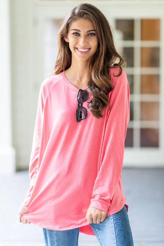 TunicTopAmberEasy Like Sunday Grapefruit Pink Tunic