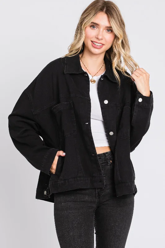 Black Basic Denim JacketSafari Jackets