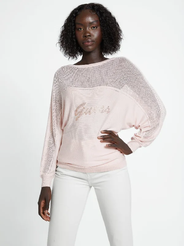 Dalina Logo SweaterScoop Neck Knit Tops