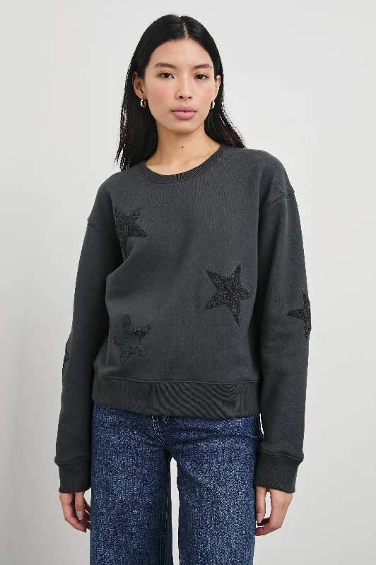 SONIA SWEATSHIRT - WASHED BLACKOff-Shoulder Knit Tops