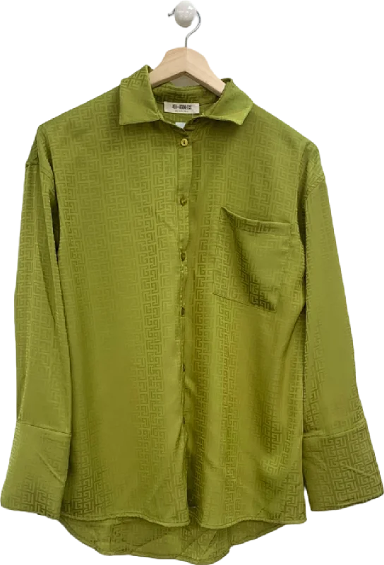 4th + Reckless Green Patterned Shirt UK 6Athletic Shirts