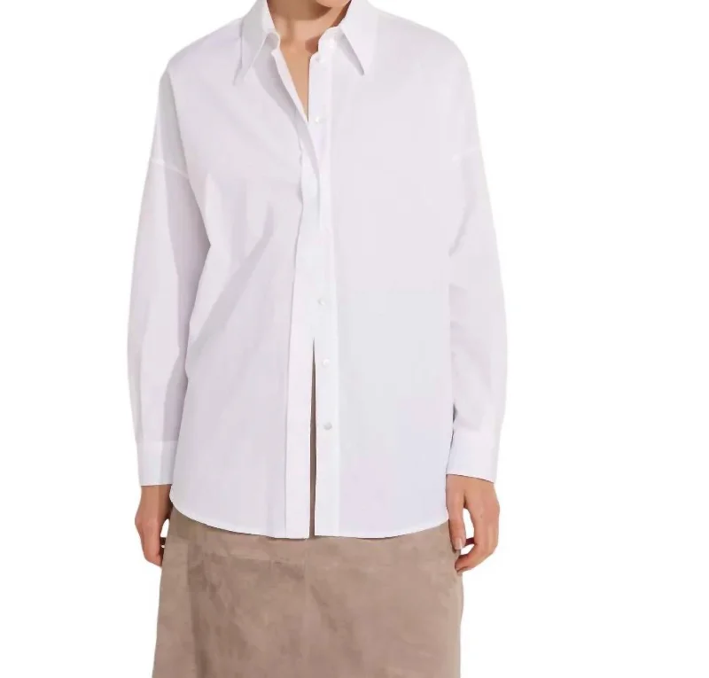 Anemone Button Up Hi Low Shirt In WhiteBamboo Shirts