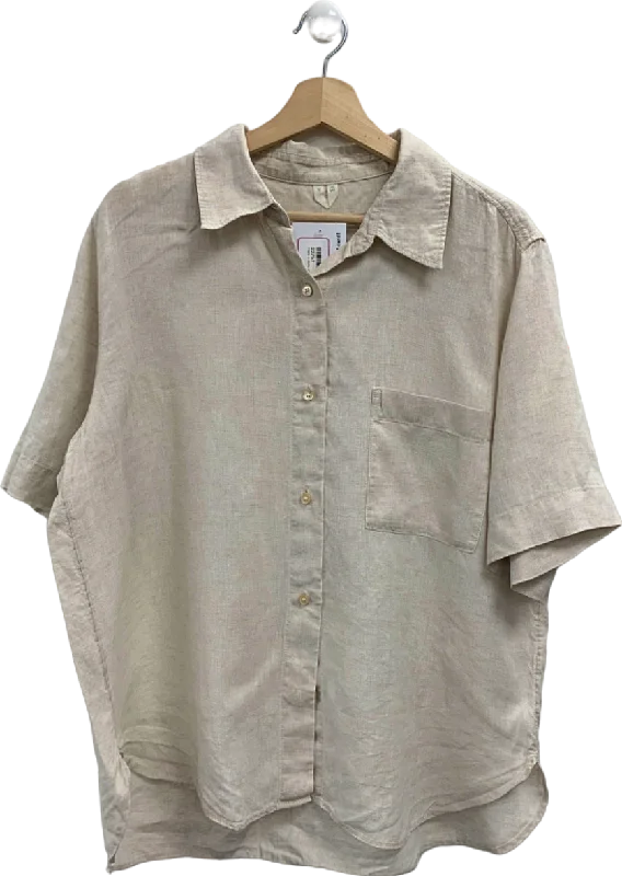 Arket Beige Linen Blend Shirt UK MSkateboard Shirts