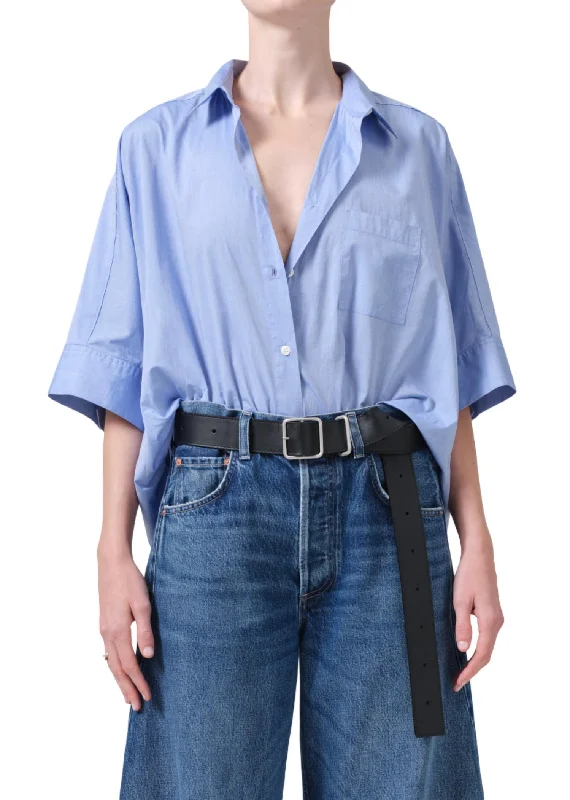 Claire Origami Shirt In Blue End On EndSleep Shirts