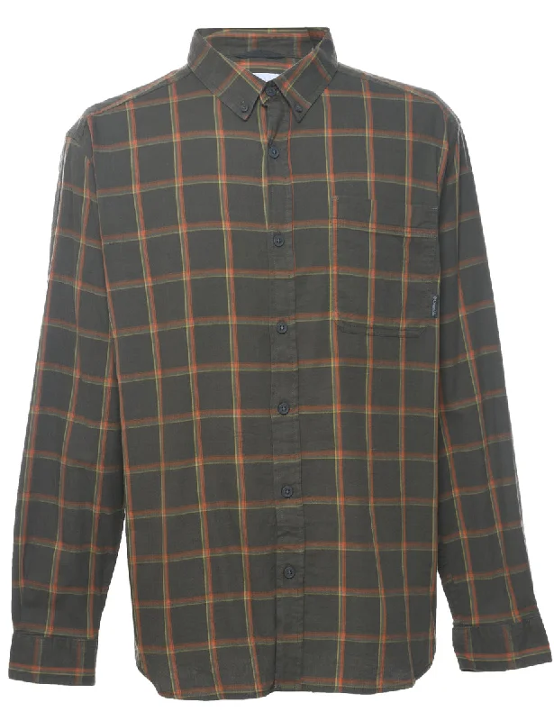 Columbia Checked Green Flannel Shirt - LSkateboard Shirts