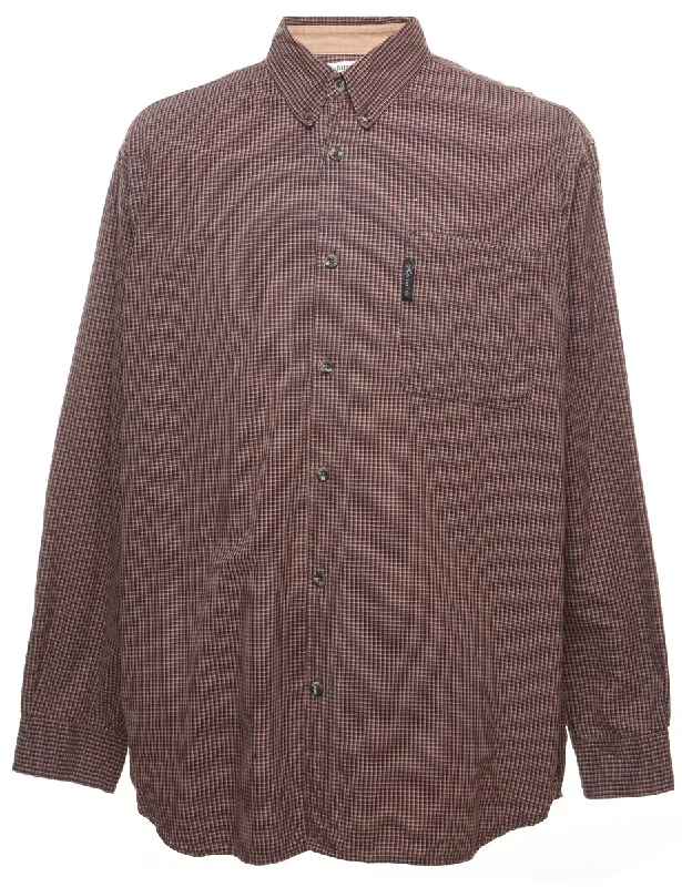 Columbia Checked Plum & Black Shirt - XLPocket Shirts