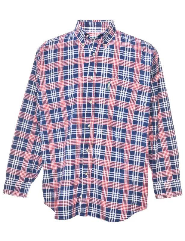 Corduroy Red & Navy Checked Shirt - XLHigh-Fashion Shirts