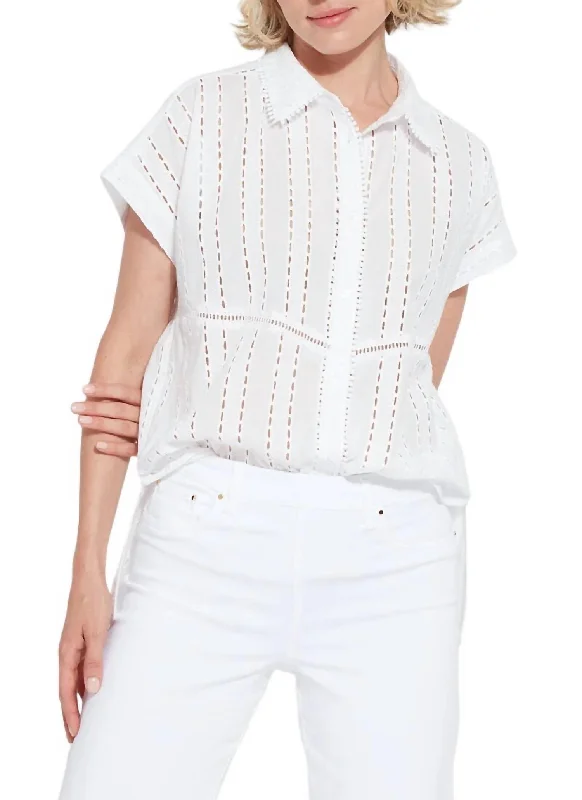 Cornet Cotton Eyelet Shirt In WhiteOutdoor Shirts