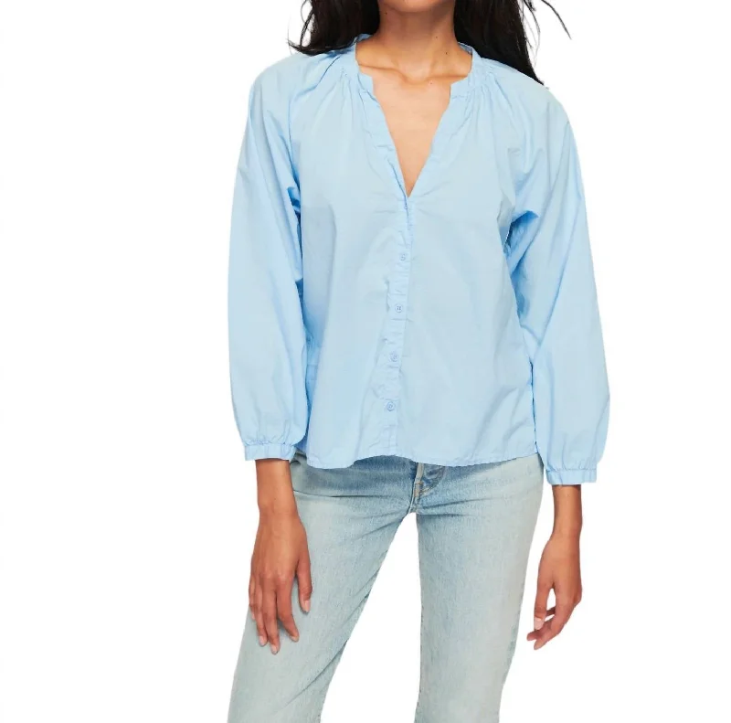 Desire Dolman Button Up Blouse In ShirtingFringed Shirts