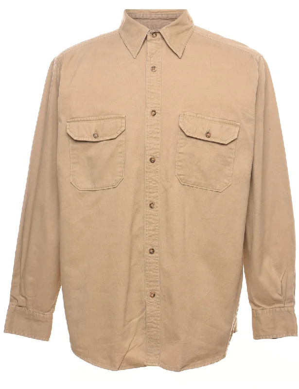 Faded Glory Classic Beige Denim Shirt - MWool Shirts