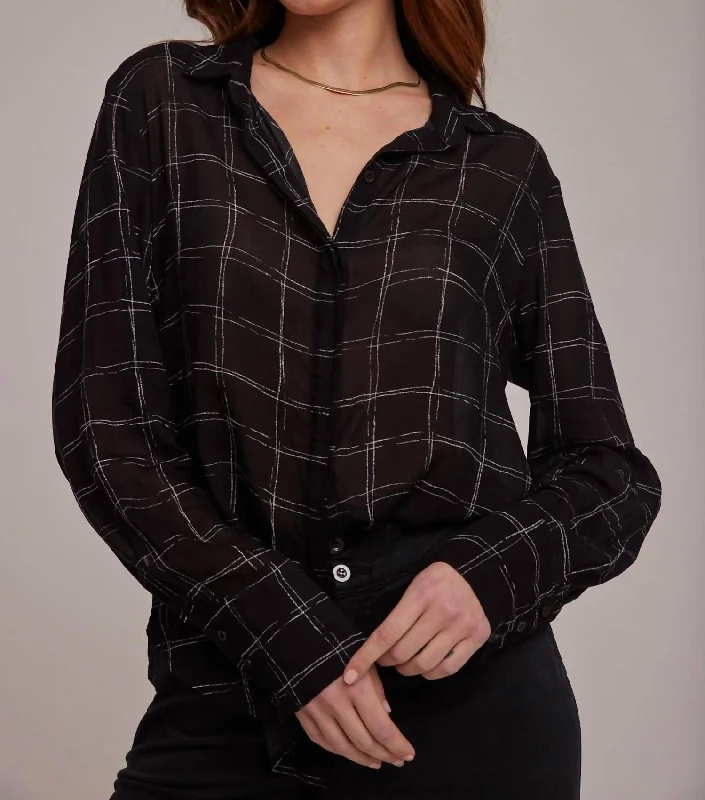 Hidden Placket Button Down Shirt In PlaidThermal Shirts