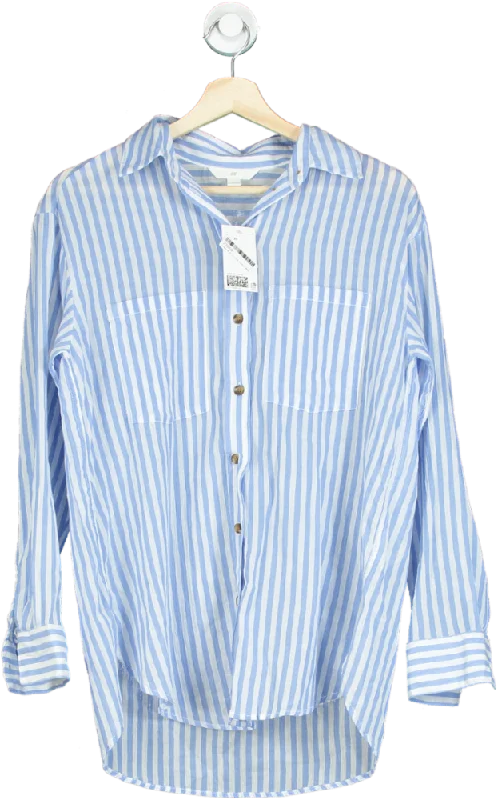 H&M Blue Striped Shirt UK XSPeplum Shirts