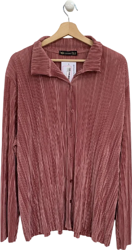 I Saw It First Pink Ribbed Shirt UK 24Metallic Shirts