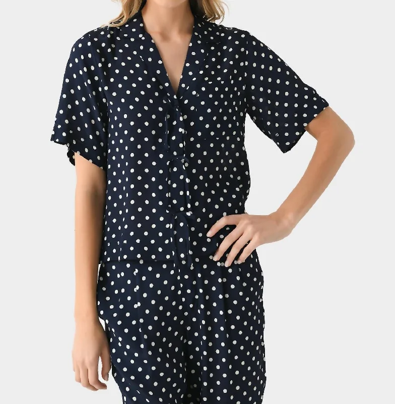 Inez Shirt In Navy Polka DotFishing Shirts