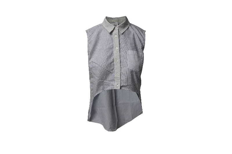 Jonathan Simkhai Hi-Lo Sleeveless Oxford Shirt in Multicolor CottonLounge Shirts