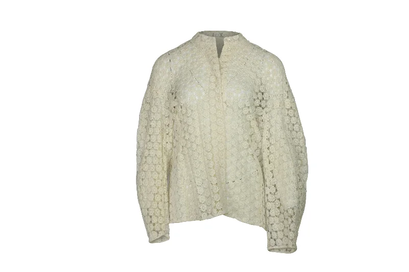 Joseph Long Sleeve Lace Shirt in Cream CottonHunting Shirts