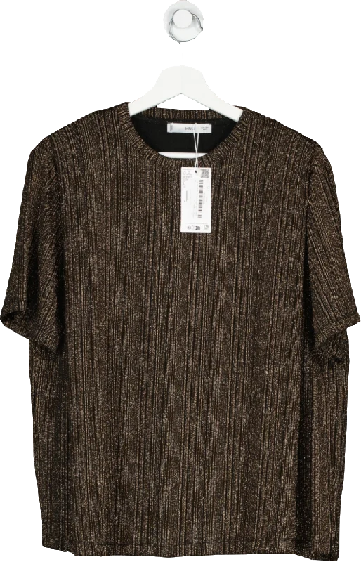 MANGO Metallic Lurex Knitted T Shirt BNWT UK LSilk Shirts