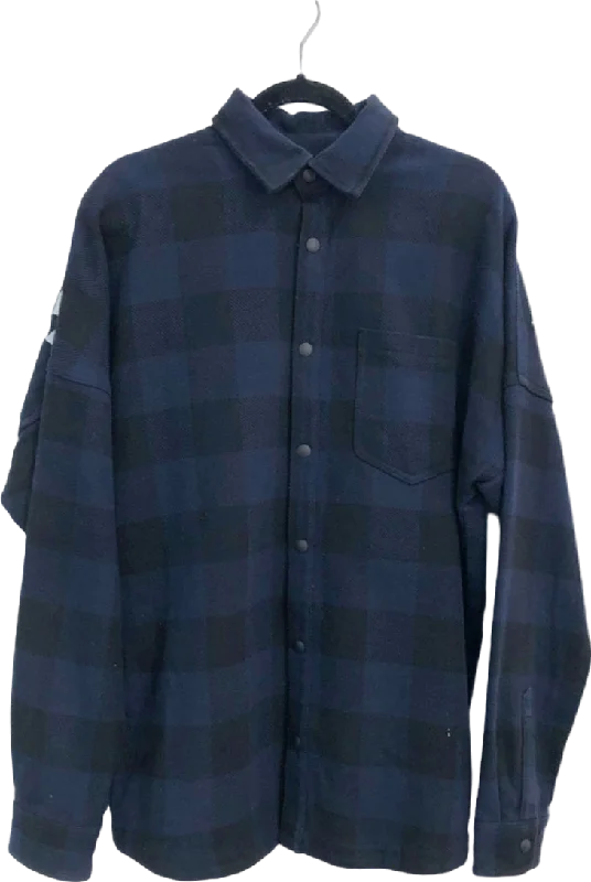 Palm Angels Blue Checked Logo back Shirt UK MCashmere Shirts