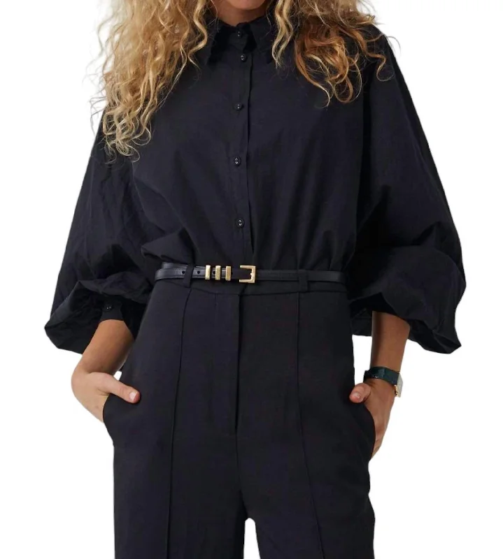 Queen Button Down Shirt In BlackPainted Shirts