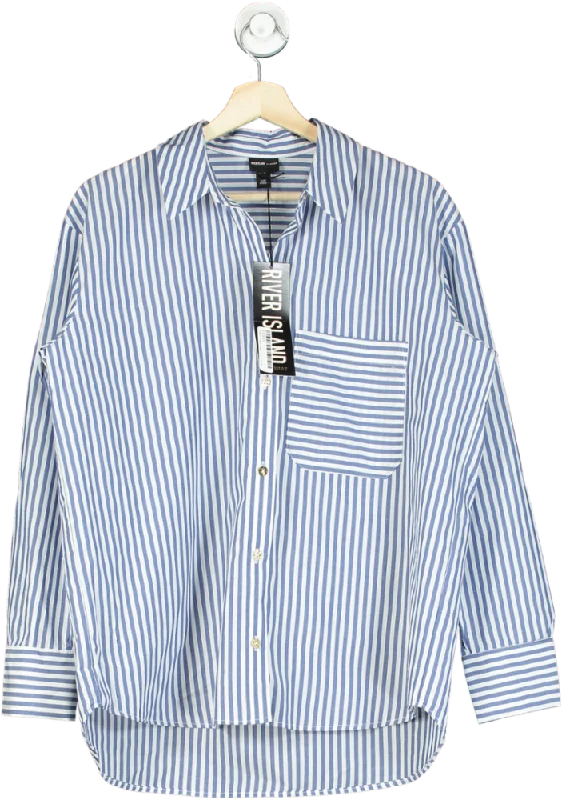 River Island Blue-White Striped Shirt UK 10Polka Dot Shirts