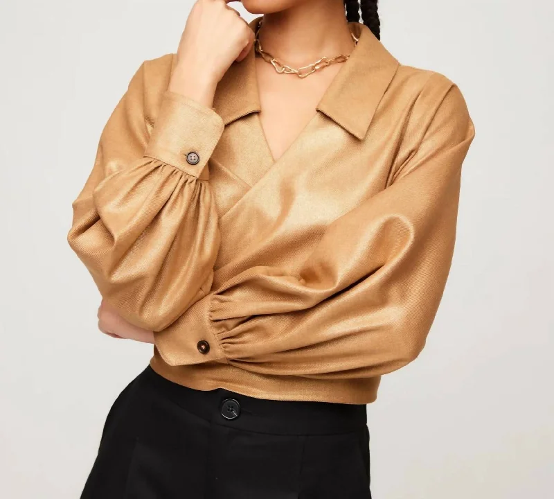 Sloane Wrap Shirt In CamelOversized Shirts