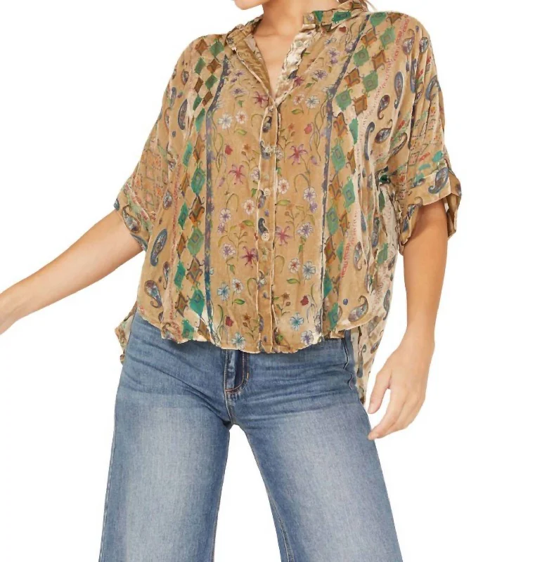 Sugar Burnout Lynn Shirt In Brown MultiRelaxed Fit Shirts