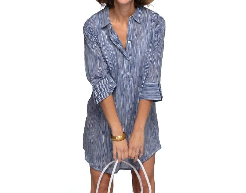 Suri Blu Cotton Beach Shirt In NavyRunning Shirts